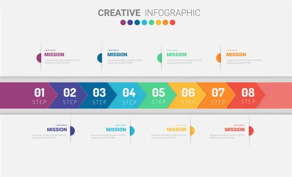 Modèle Infographie Chronologie Modèle Conception Chronologie Infographie Vectorielle Avec Étapes — Image vectorielle