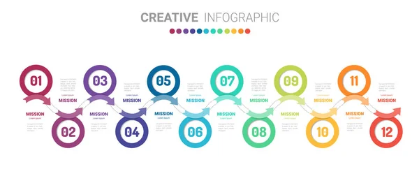 Modelo Design Infográfico Com Números Opção Pode Ser Usada Para —  Vetores de Stock