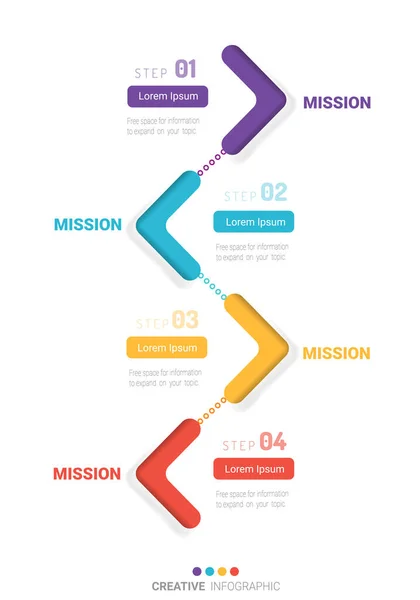 Modèle Infographie Chronologie Modèle Conception Chronologie Infographie Vectorielle Avec Étapes — Image vectorielle