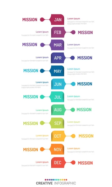 Timeline Business Months Year Timeline Infographics Design Vector Presentation Business — Stock Vector