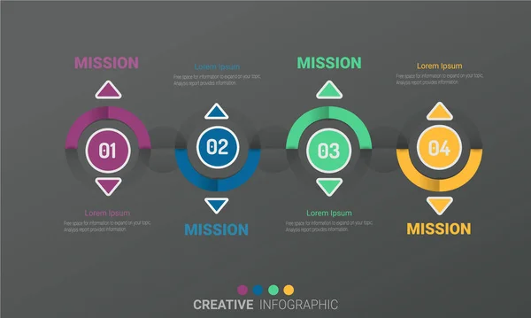Modèle Infographie Chronologie Modèle Conception Chronologie Infographie Vectorielle Avec Étapes — Image vectorielle