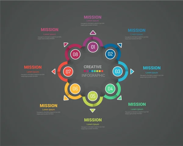 Modèle Infographie Chronologie Modèle Conception Chronologie Infographie Vectorielle Avec Étapes — Image vectorielle