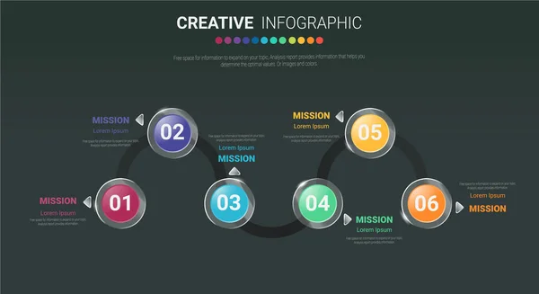 Timeline Infographics Template Vector Infographics Timeline Design Template Mit Schritten — Stockvektor