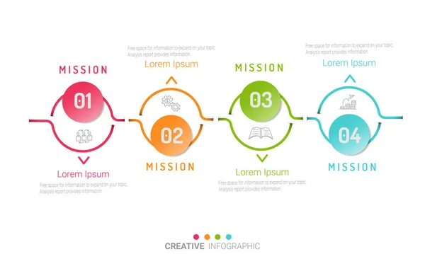 Modèle Infographie Chronologie Modèle Conception Chronologie Infographie Vectorielle Avec Étapes — Image vectorielle
