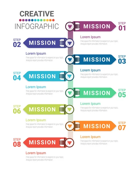 Modèle Conception Infographie Avec Numéro Option Pour Infographie Présentation Infographie — Image vectorielle