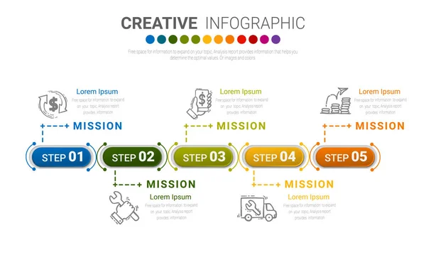 Modèle Conception Infographie Avec Option Nombres Peut Être Utilisé Pour — Image vectorielle