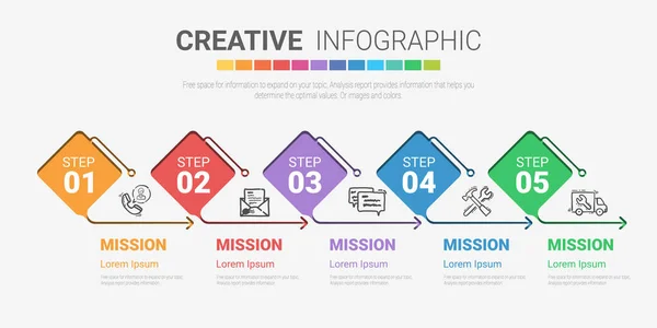 Παρουσίαση Infographic Πρότυπο Επιλογές Διάνυσμα Infographics Σχεδιασμό Και Εικόνες Μάρκετινγκ — Διανυσματικό Αρχείο