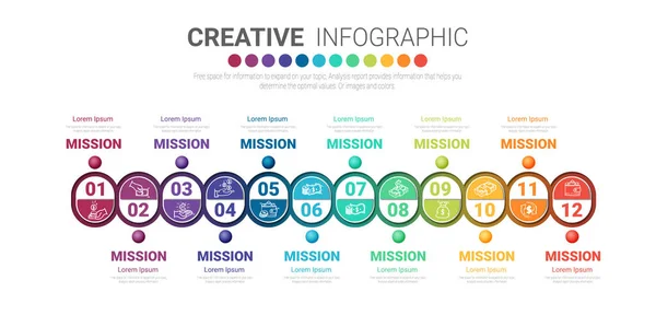 Graphique Présentation Modèle Infographie Entreprise Pour Mois Peut Être Utilisé — Image vectorielle