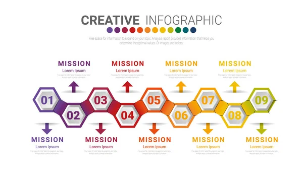 Conception Infographie Vectorielle Avec Options Étapes Infographie Pour Concept Entreprise — Image vectorielle