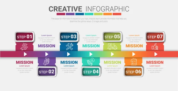 Infographics Design Vector Presentatie Business Kan Worden Gebruikt Voor Business — Stockvector