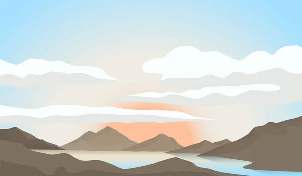 landscape illustration set, landscapes in a flat style. Natural wallpapers are a minimalist, polygonal concept.