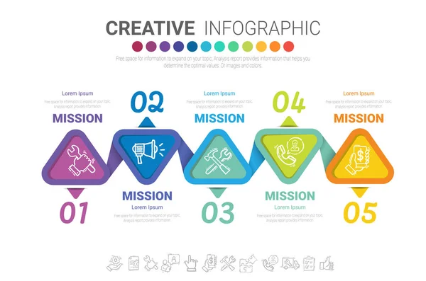 Modèle Conception Infographie Avec Option Nombres Peut Être Utilisé Pour — Image vectorielle