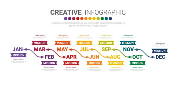 Modèle Infographie Entreprise Présentation Pour Mois Peut Être Utilisé Pour — Image vectorielle