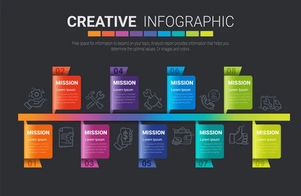 Infografik Design Vorlage Mit Optionen Kann Für Prozessdiagramm Präsentationen Verwendet — Stockvektor