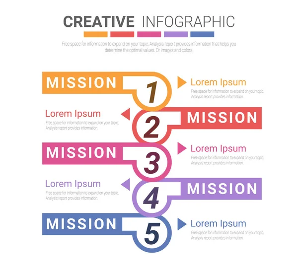 Infografik Design Vorlage Mit Nummern Option Kann Für Workflow Layout — Stockvektor