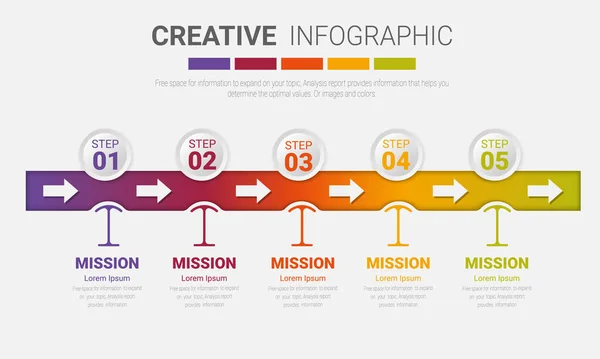 Timeline Infographic Template Επιλογές Vector Infographics Design Presentation Business Can — Διανυσματικό Αρχείο