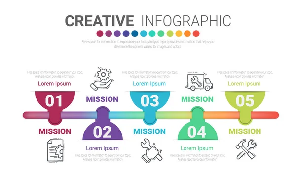 Infografik Design Vorlage Mit Nummern Option Kann Für Workflow Layout — Stockvektor