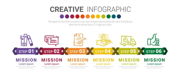 Eléments Infographie Pour Votre Entreprise Avec Options Pièces Étapes Processus — Image vectorielle