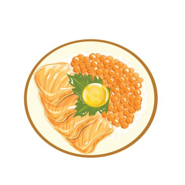 Rice Topping with Salmon and egg yolk