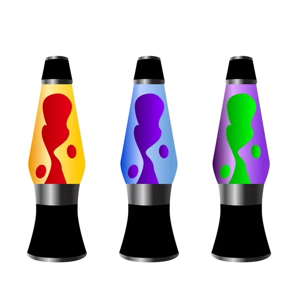 Lava-lamp geïsoleerd op witte achtergrond — Stockvector