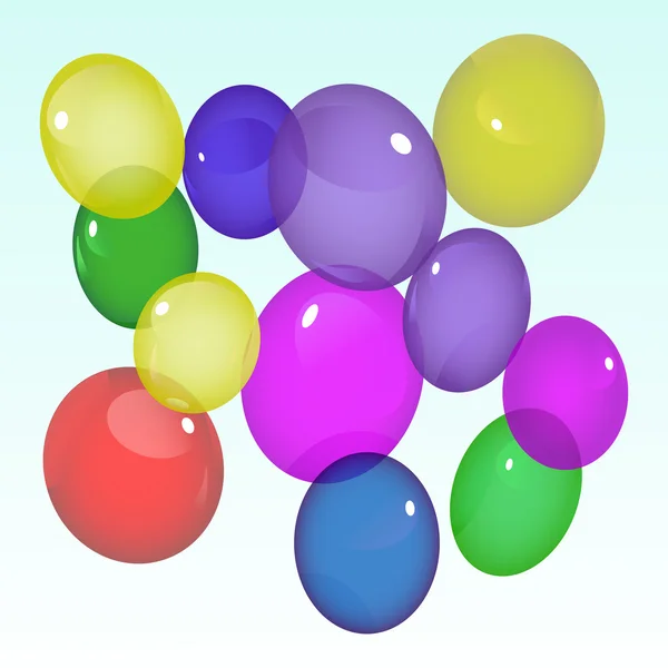 Globos de colores en el cielo — Vector de stock