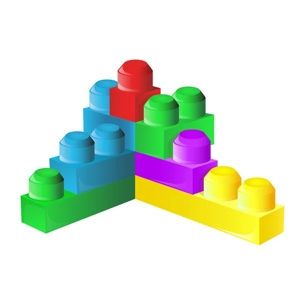 Coloridos bloques de construcción vectoriales aislados en blanco — Vector de stock
