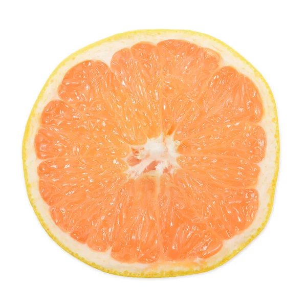 Vágott grapefruit elszigetelt fehér felülnézet. Grapefruit kép. Grapefruit fotó. Sárga Grapefruit. — Stock Fotó