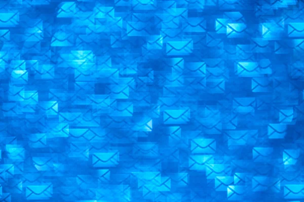 Posta şeklinde bokeh. Mavi arkaplan ile birleştirildiğinde.