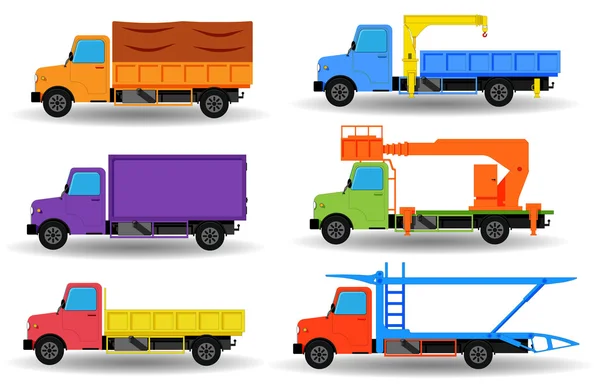 Recogida de camiones planos — Vector de stock