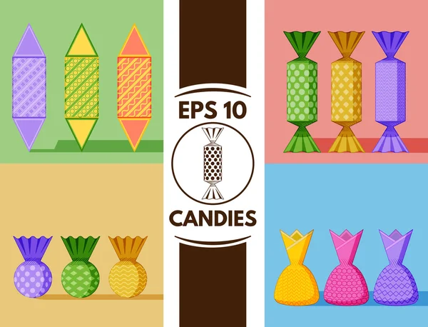 Colección de caramelos planos eps10 Ilustración De Stock