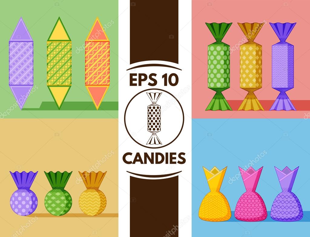 Flat candies collection eps10