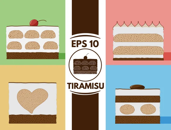 Colección tiramisú plano eps10 Ilustraciones De Stock Sin Royalties Gratis