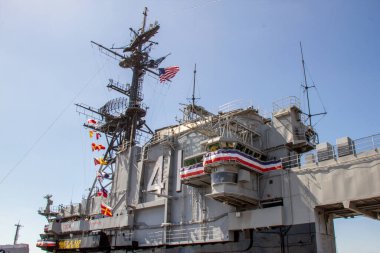 USS Midway Uçak Gemisi Kontrol Kulesi, San Diego, Navy Pier, California, ABD