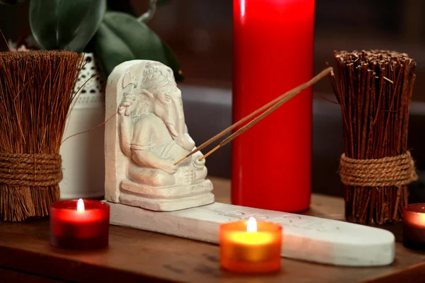 Spa still life with aromatic candles — Stock Photo, Image