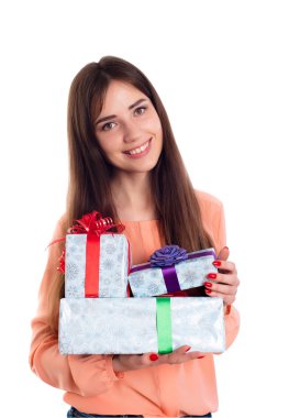  hediye kutuları olan kadın