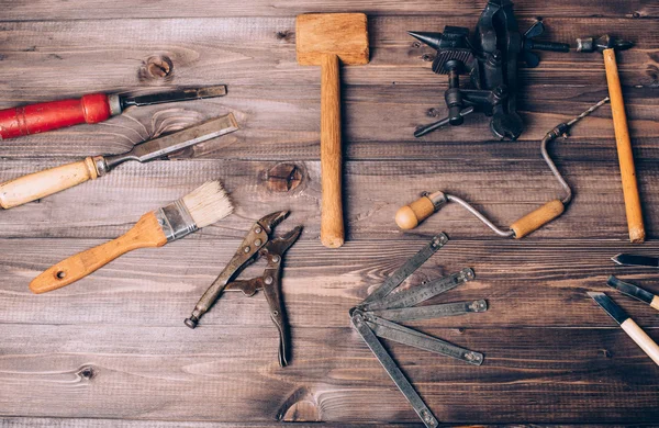 Old carpenter tools — Stock Photo, Image