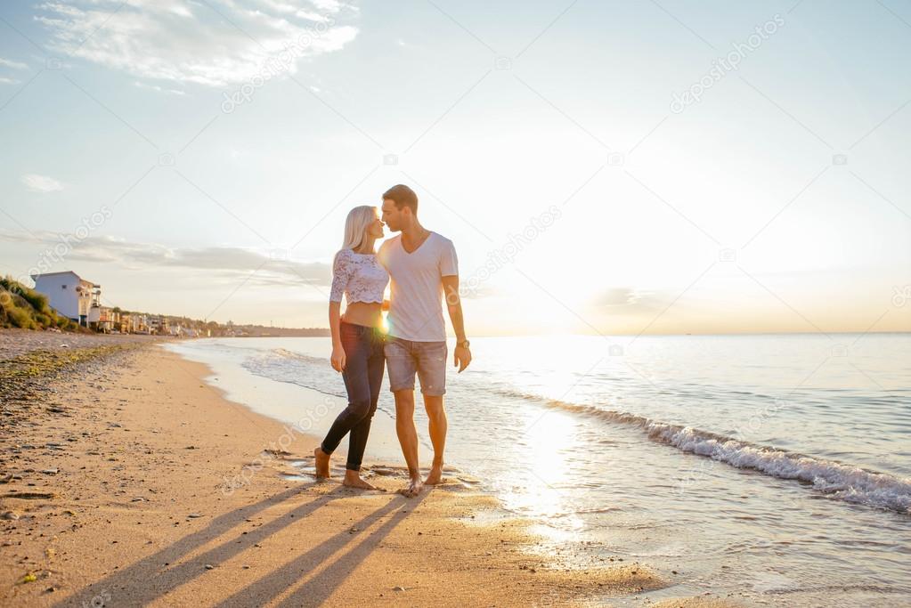 loving couple on the beach