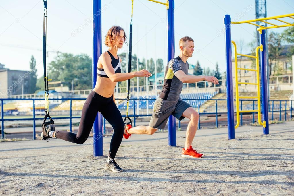 Group of people exercising outdoor