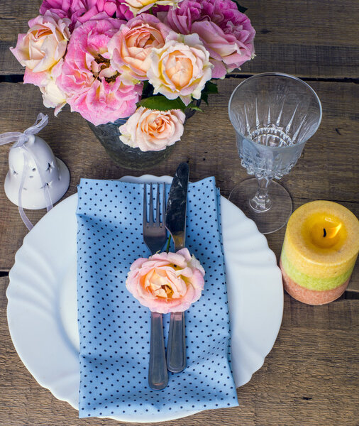 table set for wedding or another catered event dinner