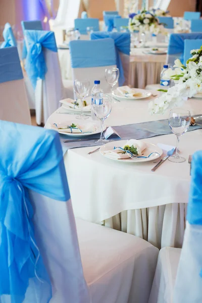 Conjunto de mesa para o casamento ou outro jantar evento servido — Fotografia de Stock