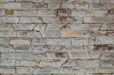 Antika seramik fayanslar. Taş duvar. Dekoratif kaya. Masonluk.