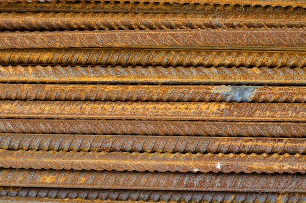 Stavební Kování Rusty Metal Ocelové Tyče Kovový Šrot Rusty Iron Stock Fotografie