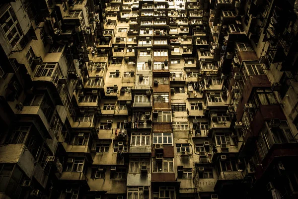 Tall Buildings Hong Kong Black White — Stock Photo, Image