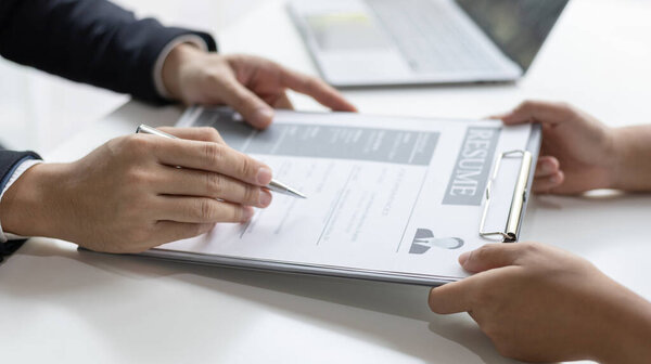 Sign a document, Signing of employment contract documents, Applicants are legally selected to work in the company, Employment and selection of new staff representatives concept.