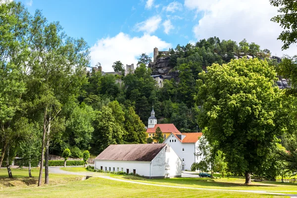 Oybin health resort, castle and monastery in Saxony, Germany Royalty Free Stock Photos