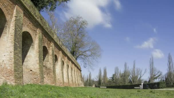 Walls Ferrara Fortified Wall Originally Completely Surrounded Este City Total — Stock Video