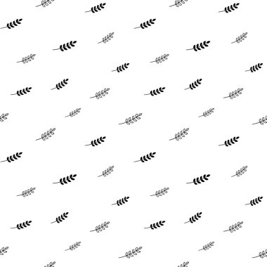 Bitkisiz desen, siyah beyaz ağaç karalama dijital kağıt, özyinelenen soyut bitkiler, monokrom bitki vektör duvar kağıdı, şirin çalı dekoratif element