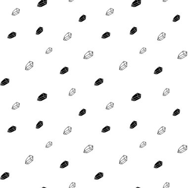 Kristal pürüzsüz desen, siyah beyaz karalama mücevheri dijital kağıt, soyut kristaller yinelenen arka plan, tek renkli tahıl vektör duvar kağıdı, şirin çakıl dekoratif element