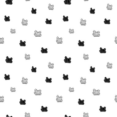 Kristal pürüzsüz desen, siyah beyaz karalama mücevheri dijital kağıt, soyut kristaller yinelenen arka plan, tek renkli tahıl vektör duvar kağıdı, şirin çakıl dekoratif element