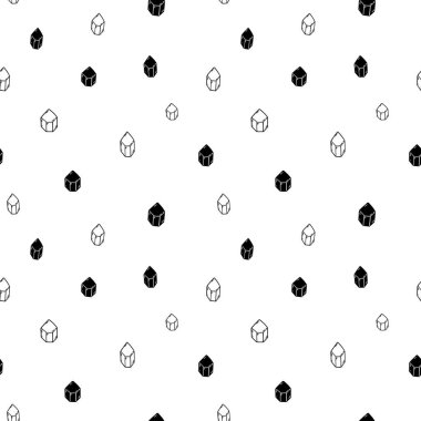 Kristal pürüzsüz desen, siyah beyaz karalama mücevheri dijital kağıt, soyut kristaller yinelenen arka plan, tek renkli tahıl vektör duvar kağıdı, şirin çakıl dekoratif element